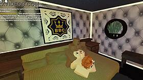 Ze buigt voorover in doggy voor pappa met grote kont en tieten