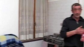 Before horny old man fucks her she masturbates in car