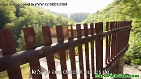 euro girl in glasses gets a surprise from neighbor