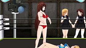 In the ring, Princess Karin fights Nina in a fierce catfight.