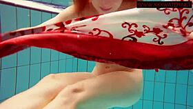 Hairy ginger polish teen underwater, what are you hiding?