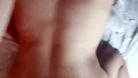 The delicious feeling of my friend's monster cock in my ass makes me orgasm intensely.