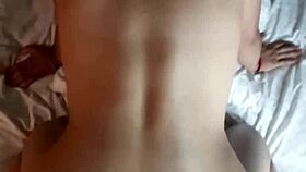 The delicious feeling of my friend's monster cock in my ass makes me orgasm intensely.