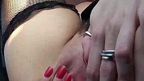 Before horny old man fucks her she masturbates in car