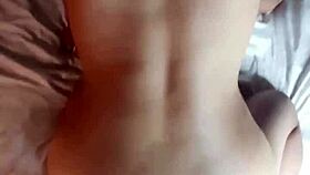 The delicious feeling of my friend's monster cock in my ass makes me orgasm intensely.