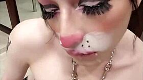 Beautiful Tgirl Bunny Cosplay Fucks Wildly Like Rabbit