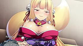 Fox girl gets a creampie in this hentai game