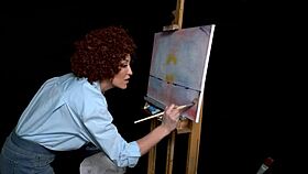 wow, big tits milf ryan keely gets horny in bob ross cosplay tutorial