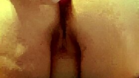 chubby girl intensely masturbating with dildo