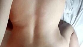 The delicious feeling of my friend's monster cock in my ass makes me orgasm intensely.