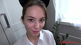 18 Yo Naughty Cat In Amwf Creampie With Costumes And Pov.