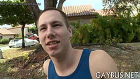 Fellows engaging in detailed homosexual sex acts.