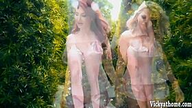 Vicky vette enjoys outdoor lesbian play with vibrator