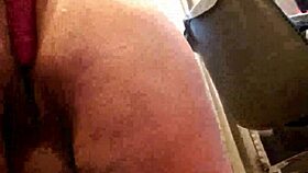 chubby girl intensely masturbating with dildo