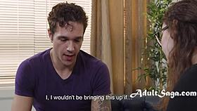 Leana Lovings Deepthroats Apollo Banks In Brunette Threesome