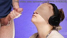 Hidden Cam Blindfolded Garage Trick: Classmate Deceives with Dick in Mouth and Cum