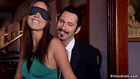 Spoiled girl gets fucked in bondage while slave watches deepthroat