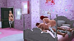 Family taboo unfolds as trans mistress dominates stepmom and stepdaughter in wild hentai play.