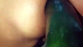 I’m Obsessed with Madrasta’s Thick Cucumber Play in Her Wide-Open Booty!