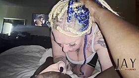 Livieblainn chokes on jay playhard's big black cock