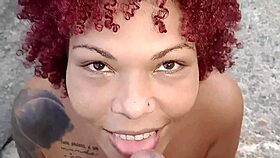 feeling so exposed and excited flashing on the african beach, then sucking that monster cock on the rocks