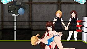 In the ring, Princess Karin fights Nina in a fierce catfight.