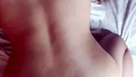 The delicious feeling of my friend's monster cock in my ass makes me orgasm intensely.