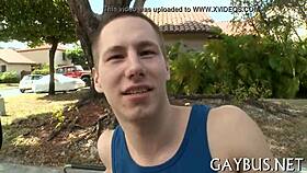 Fellows engaging in detailed homosexual sex acts.