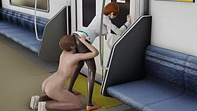 Ochako Licks and Fucks in Metro