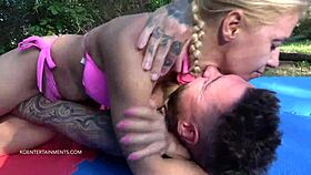 Sports Guy Dean Licks Shaved Pussy Outdoors