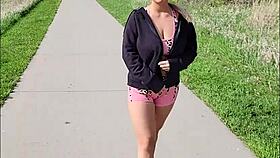 i'm titty fucking alexis kay's big tits and she gives me a blowjob in the park, cumshot after