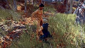 Stan And Jonathan Share A Passionate Blowjob In The Forest Outdoors