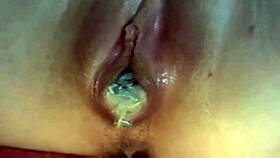 cellphone fucking with huge toys and cum