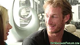 Babe in heels massages big cock and gets facial 😘