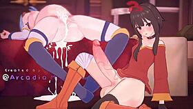 Megumin And Aqua Engage In Intense Futanari Action With Big Cocks