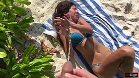Can you believe I pissed on this girl at a public beach? She was totally shocked!