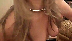 Slave F plays wild with champagne in kinky striptease