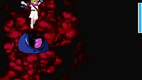 In this cartoon anime, Kuromaru battles DQ5 in an epic showdown.