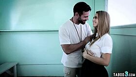 Hey, watch this teen seduce and bang her old teacher