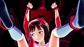 haruka in a fun string pulling game in this hentai.