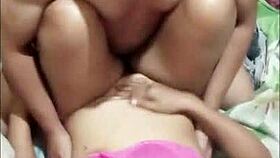 The indonesian babysitter got caught by her boss while the wife was at work, and he licked her pussy before fucking her hard until she squirted.