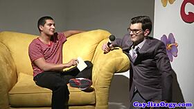 gay hunk sucks and gets assfucked in orgy