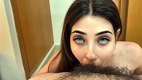 Teen sucks hairy cock of fat stepdad for new iPhone