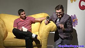 gay hunk sucks and gets assfucked in orgy