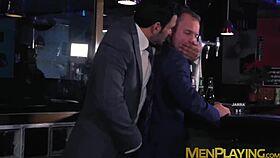 classy businessmen enjoy wet blowjobs and rough fucking