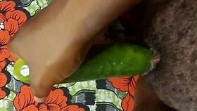 Cyndy Blackslave Cucumber Fuck With Squirt - Ebony Pussy Squirting In BDSM Close-Up