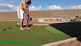 Amateur Latina Face Fucked After Losing Golf Game