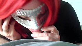 Mature redhead milf wife amateur sucking big monster cock in homemade setting passionately