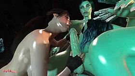 damn, futa3dx tomb raider spitroasted hard by filthy cave trolls in wild train fuck!