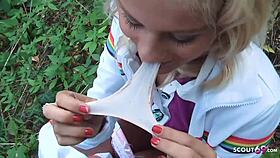 18 jahre junge sch�lerin zum bj f�r taschengeld auf spielplatz �berredet - german teen 18+